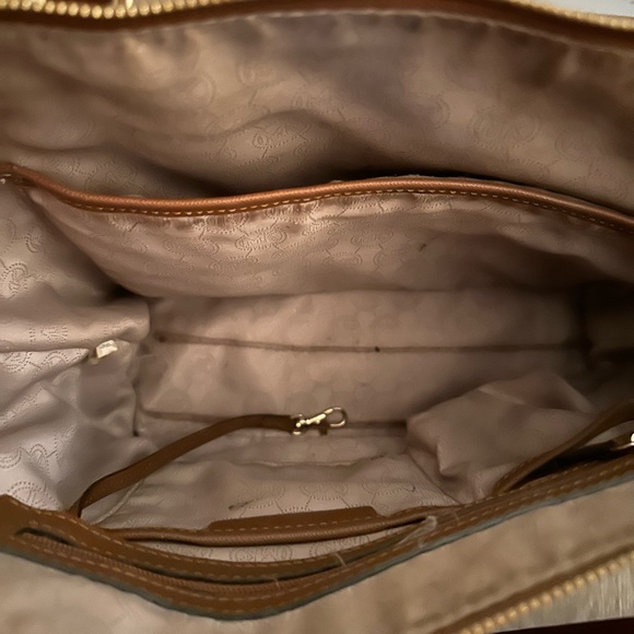 Michael Kors Genuine Leather Brown Tote Bag - Picture 2 of 6